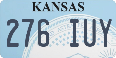 KS license plate 276IUY