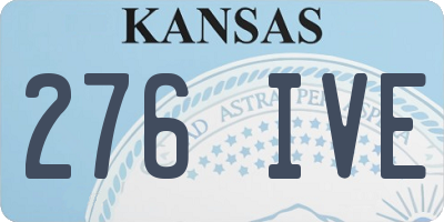 KS license plate 276IVE