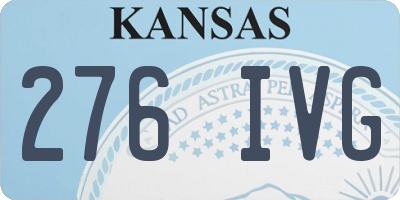 KS license plate 276IVG