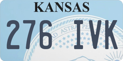 KS license plate 276IVK