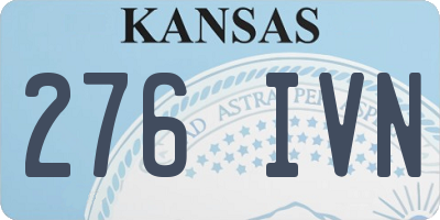 KS license plate 276IVN