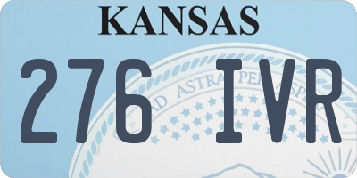 KS license plate 276IVR