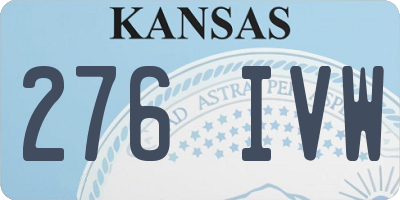 KS license plate 276IVW