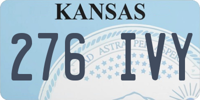 KS license plate 276IVY