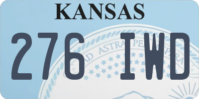 KS license plate 276IWD