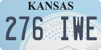 KS license plate 276IWE