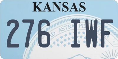 KS license plate 276IWF