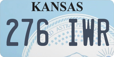 KS license plate 276IWR