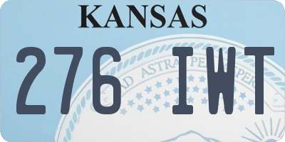 KS license plate 276IWT