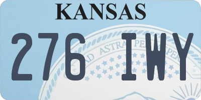 KS license plate 276IWY