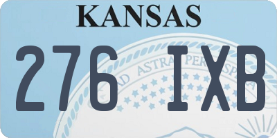 KS license plate 276IXB