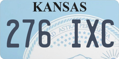 KS license plate 276IXC