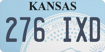 KS license plate 276IXD