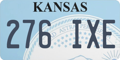 KS license plate 276IXE
