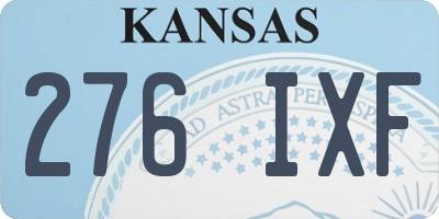 KS license plate 276IXF