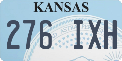 KS license plate 276IXH