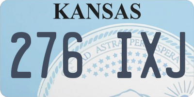KS license plate 276IXJ