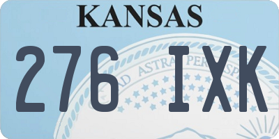 KS license plate 276IXK
