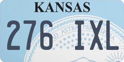 KS license plate 276IXL
