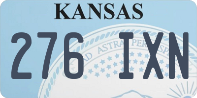 KS license plate 276IXN