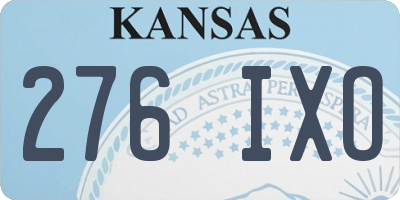 KS license plate 276IXO
