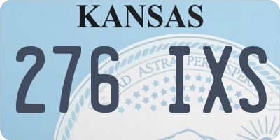 KS license plate 276IXS