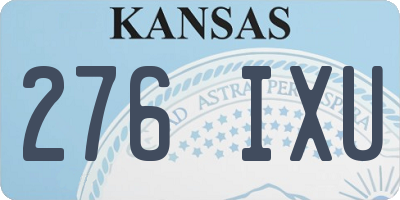 KS license plate 276IXU