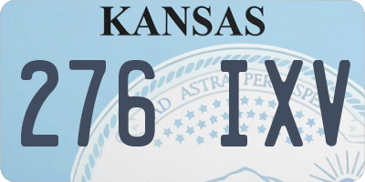 KS license plate 276IXV