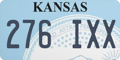 KS license plate 276IXX