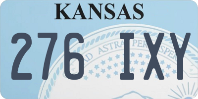 KS license plate 276IXY