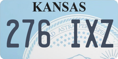 KS license plate 276IXZ