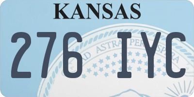 KS license plate 276IYC