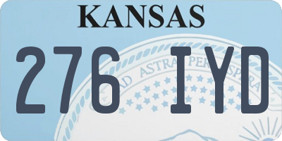 KS license plate 276IYD