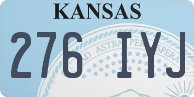 KS license plate 276IYJ
