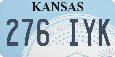 KS license plate 276IYK