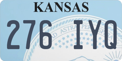 KS license plate 276IYQ