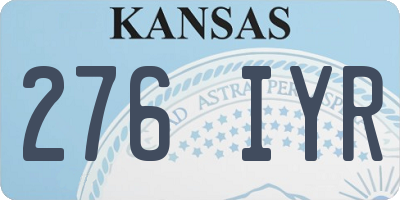 KS license plate 276IYR