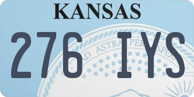 KS license plate 276IYS