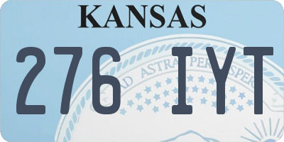 KS license plate 276IYT