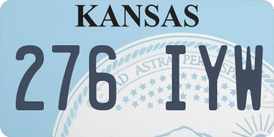 KS license plate 276IYW