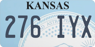 KS license plate 276IYX