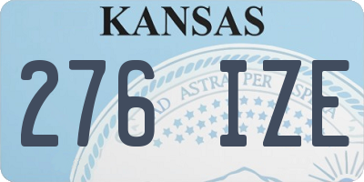 KS license plate 276IZE