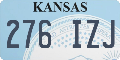 KS license plate 276IZJ