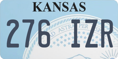 KS license plate 276IZR