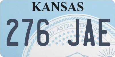 KS license plate 276JAE