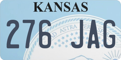 KS license plate 276JAG