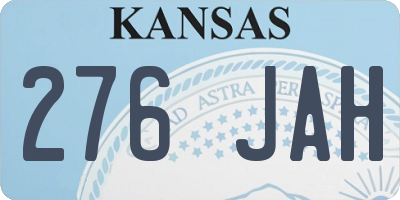 KS license plate 276JAH