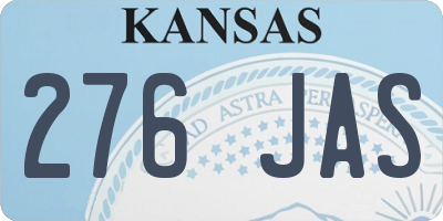 KS license plate 276JAS