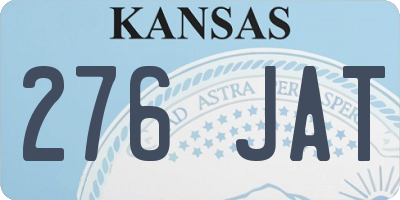 KS license plate 276JAT