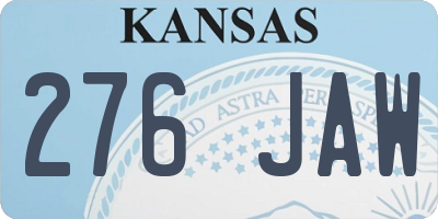 KS license plate 276JAW